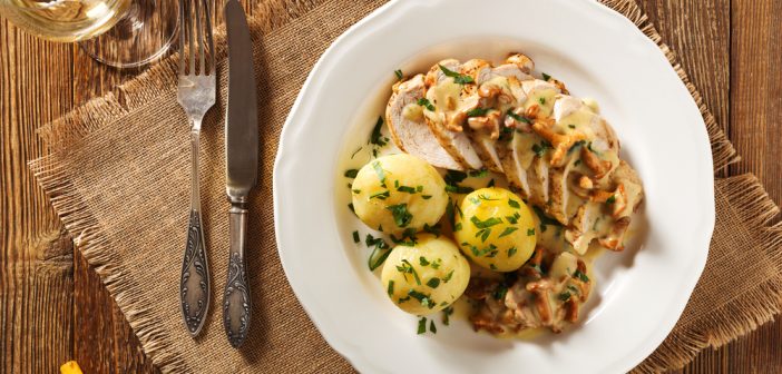 Recette de poulet aux girolles et à la crème